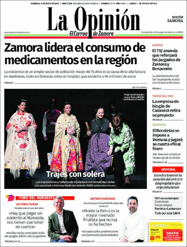 Portada de La Opinión - El Correo de Zamora (España)