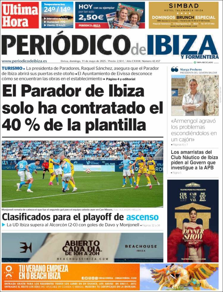 Portada de Periódico de Ibiza (España)
