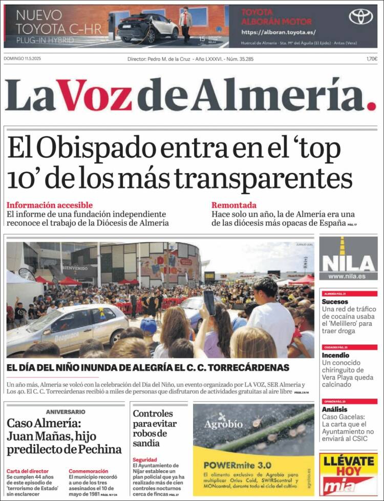 Portada de La Voz de Almería (España)