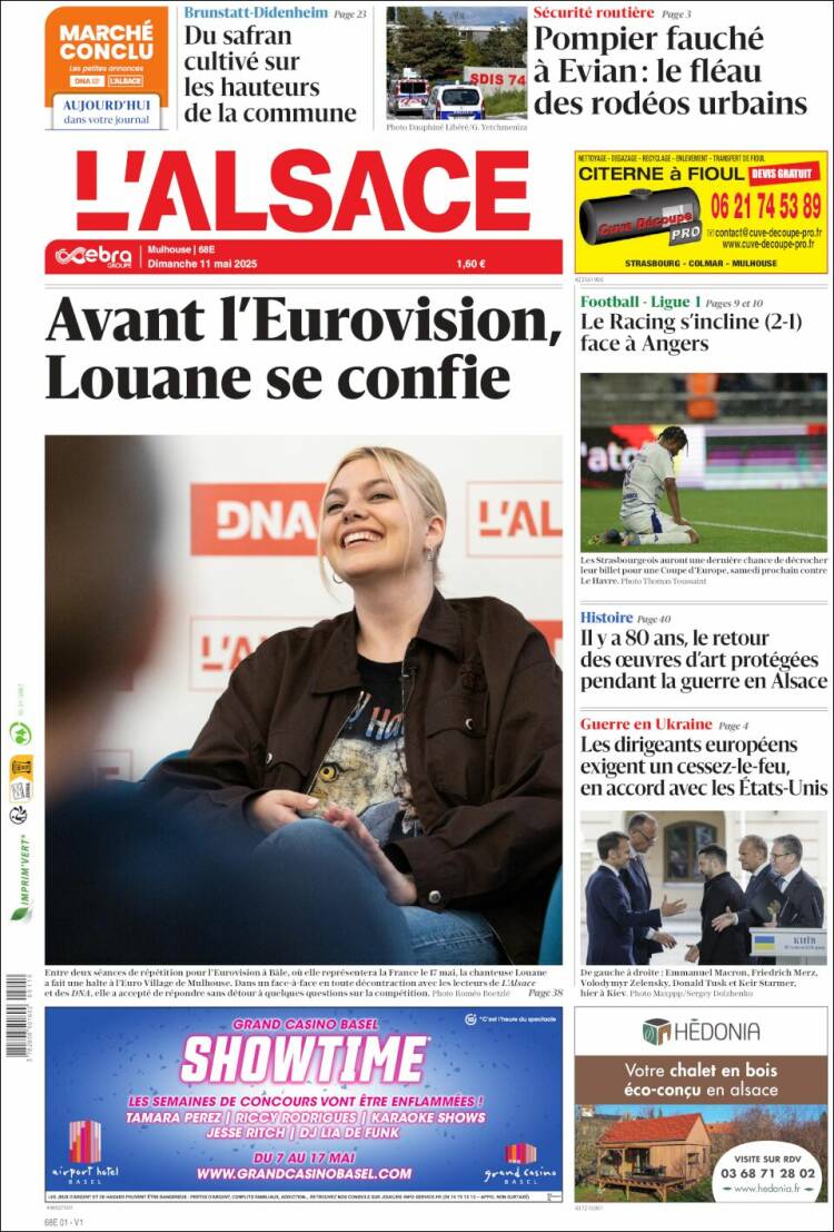 Portada de Journal L'Alsace (France)