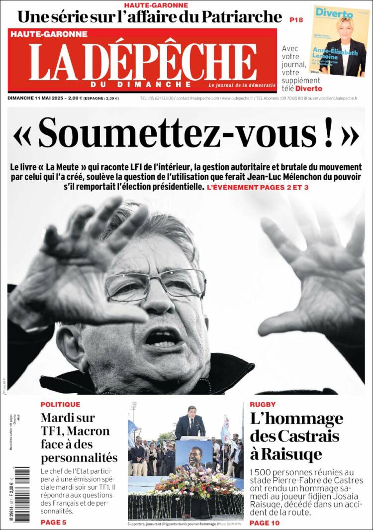 Portada de La Dépêche du Midi (France)