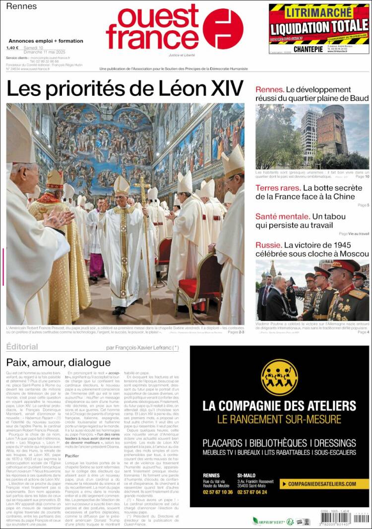 Portada de Ouest France (France)