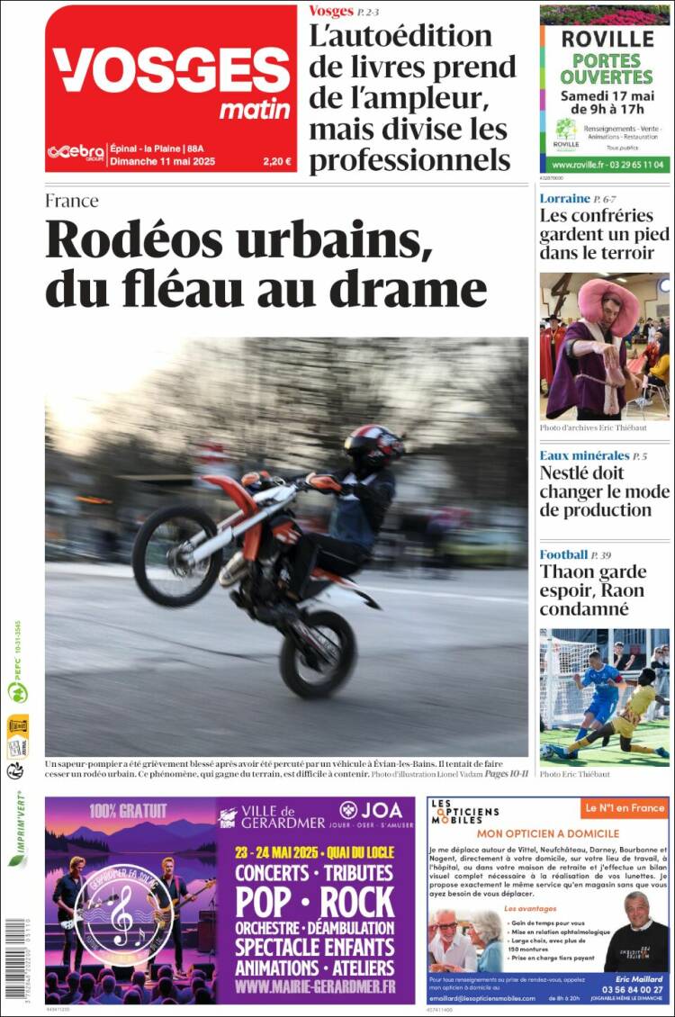 Portada de Vosges Matin (France)