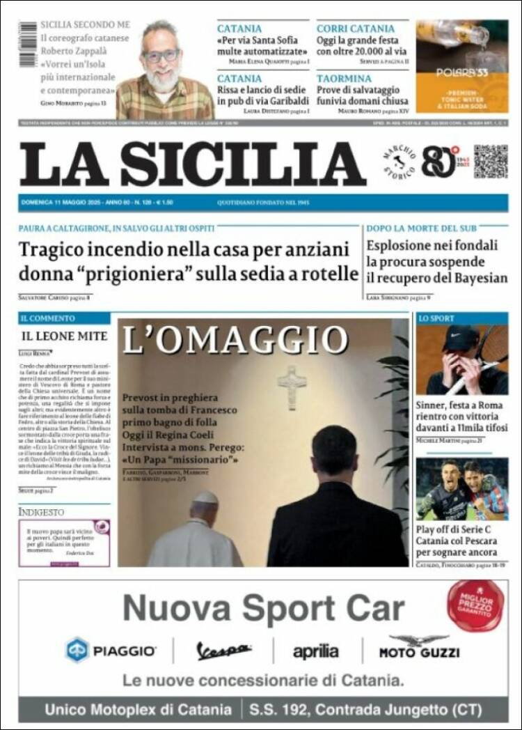 Portada de La Sicilia (Italia)