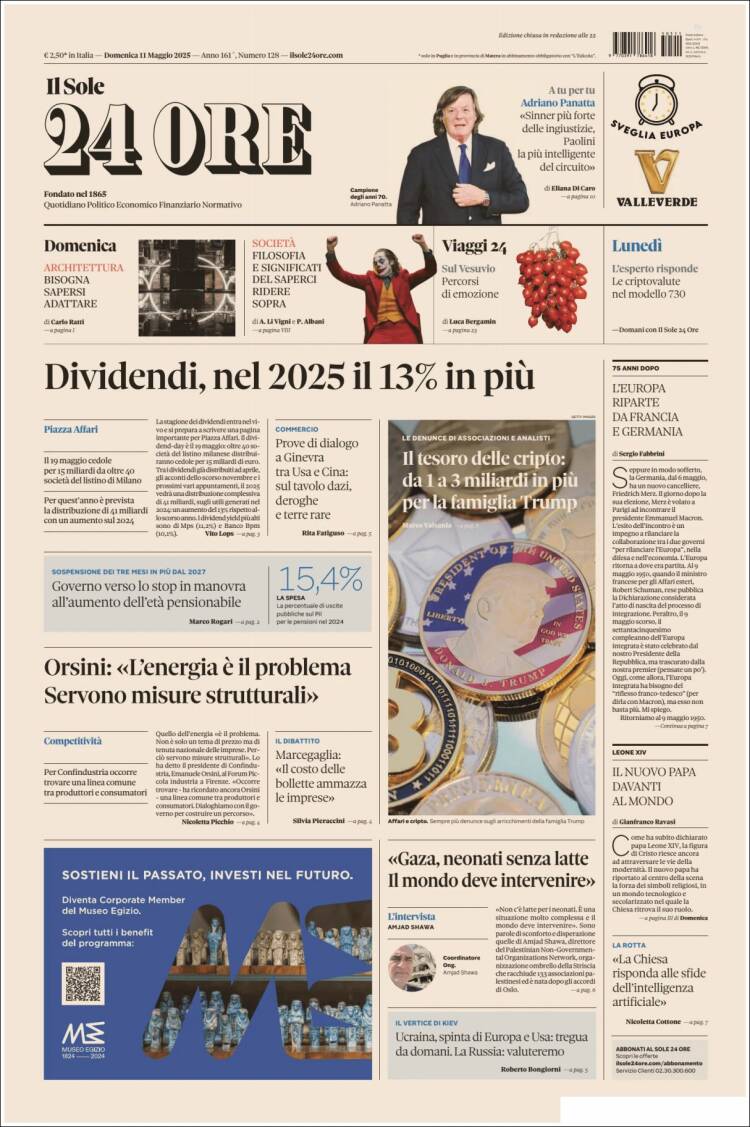 Portada de Il Sole 24 ORE (Italia)