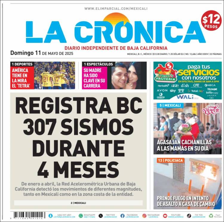 Portada de La Crónica de Baja California (México)