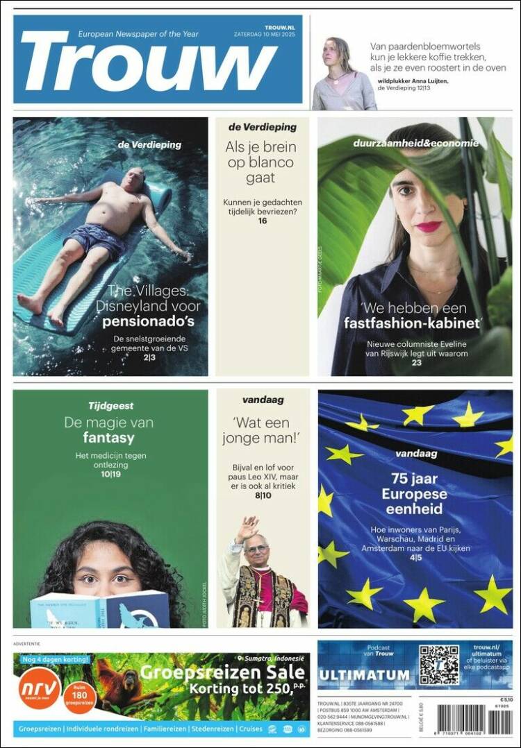 Portada de Trouw (Pa&iacute;ses Bajos)