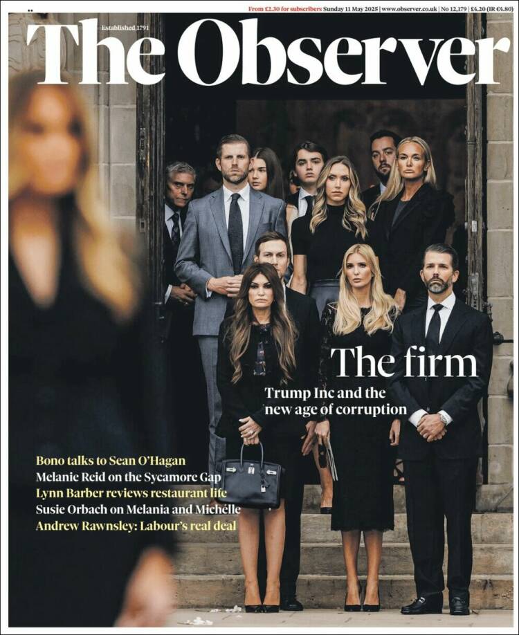 Portada de The Observer (Royaume-Uni)