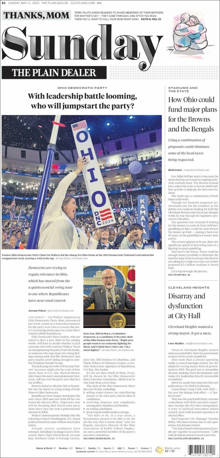 Portada de The Plain Dealer (USA)