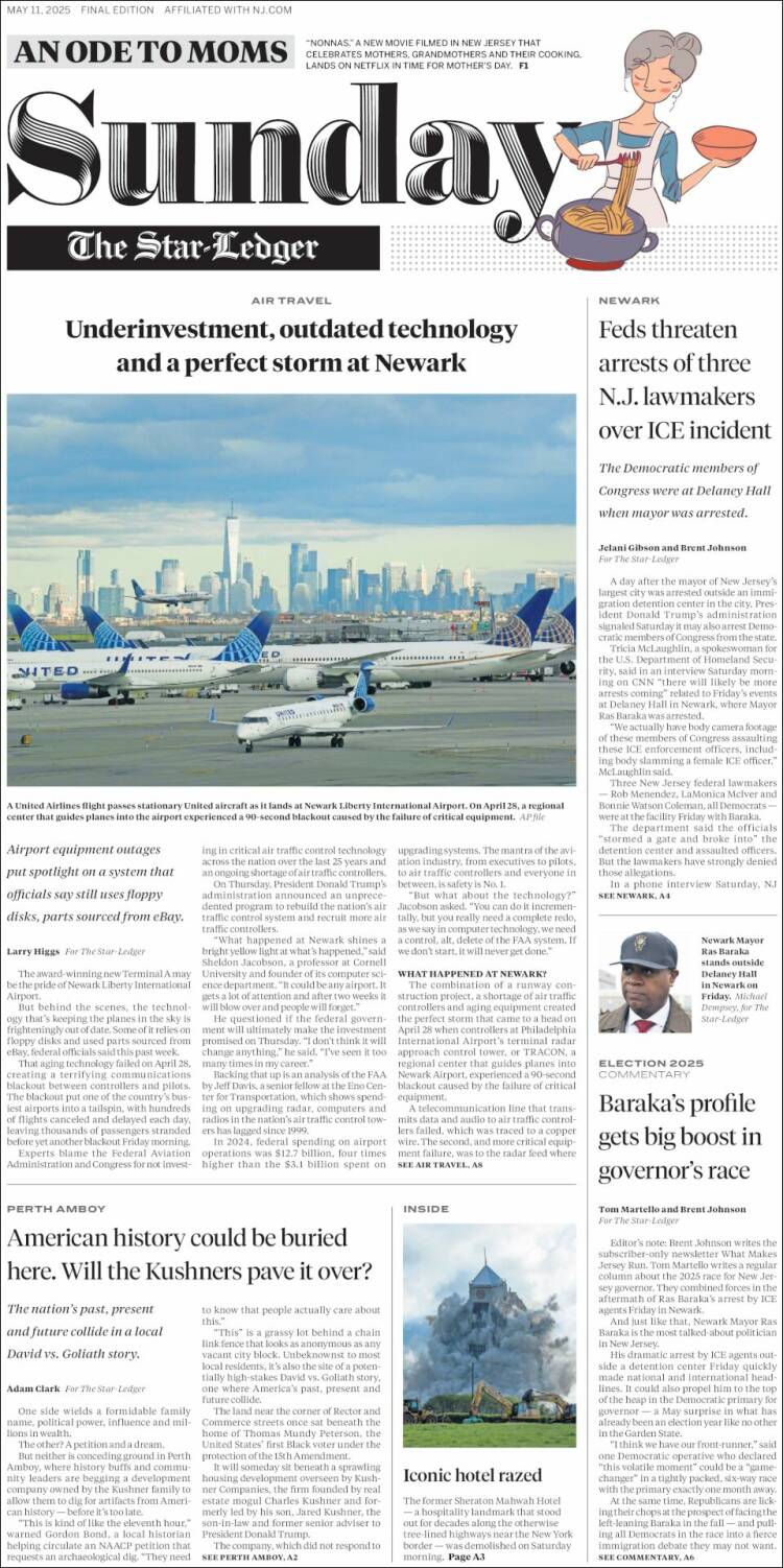 Portada de Star-Ledger (USA)