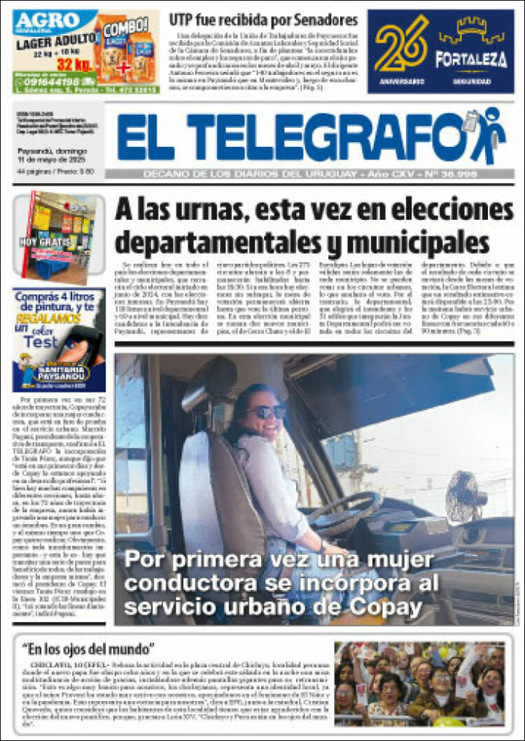 Portada de El Telégrafo (Uruguay)