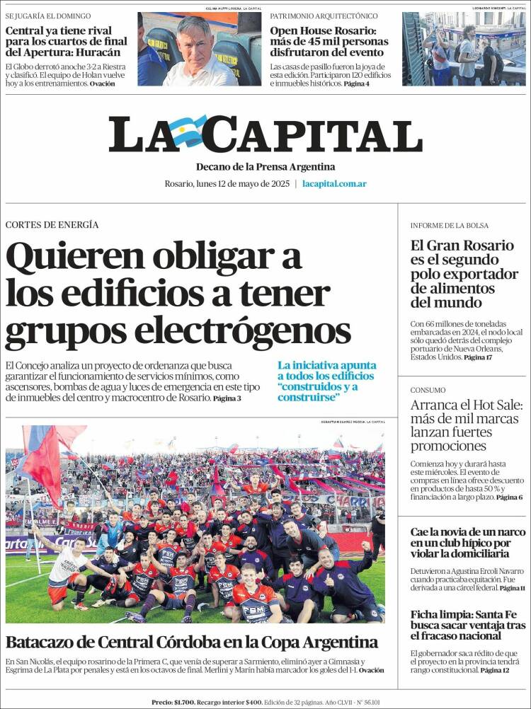 Portada de La Capital - Rosario (Argentina)
