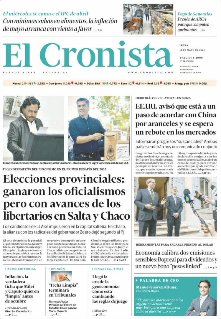 Portada de El Cronista Comercial (Argentina)