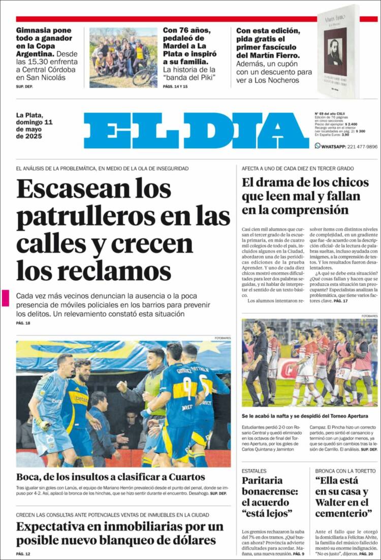 Portada de El Día de la Plata (Argentina)