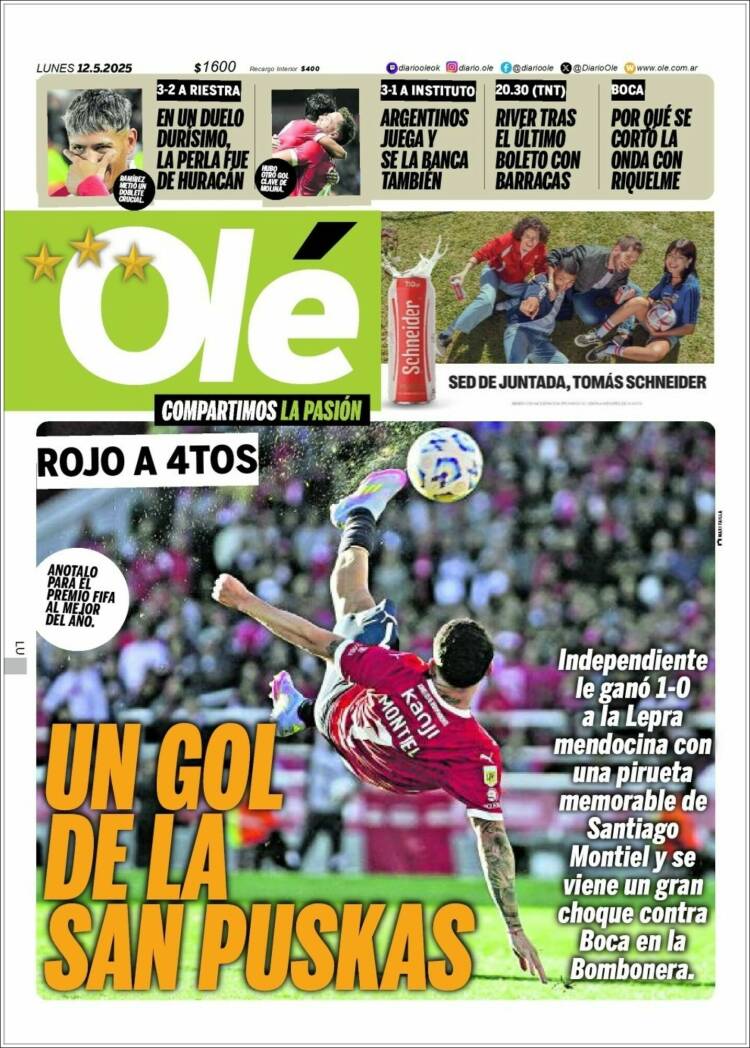 Portada de Olé (Argentina)