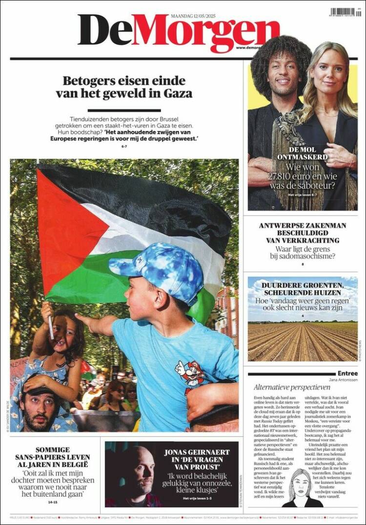 Portada de De Morgen (B&eacute;lgica)