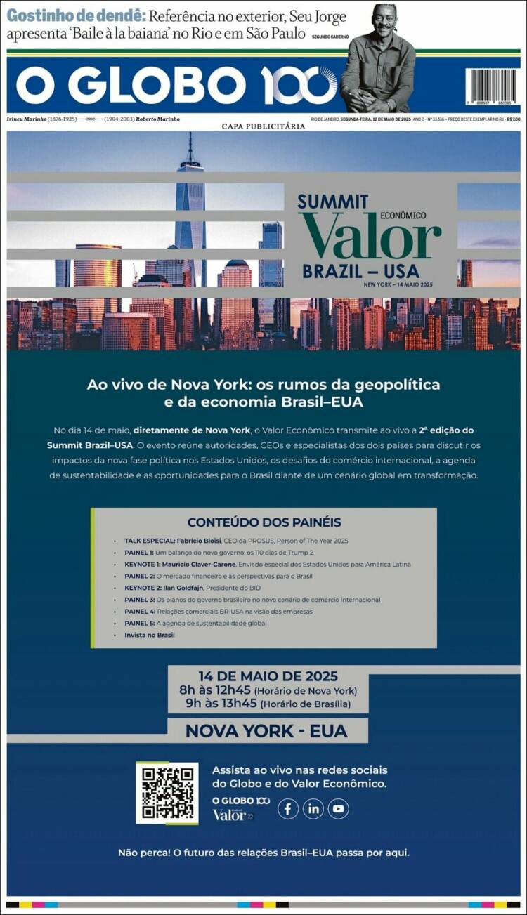Portada de O Globo (Brasil)