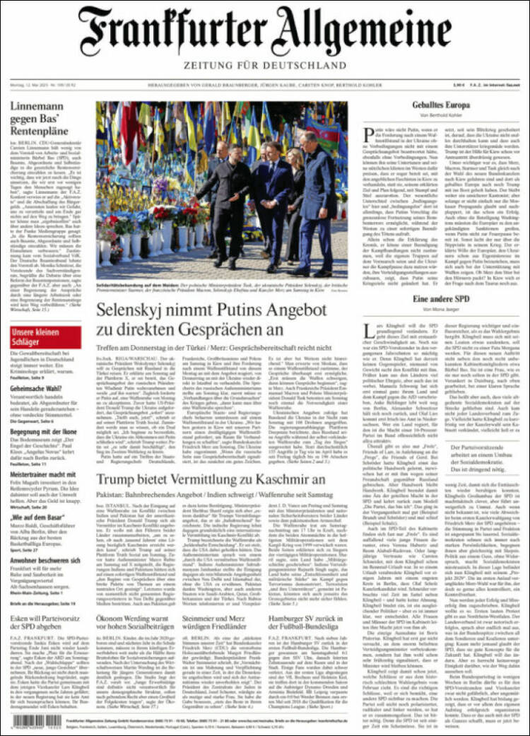 Portada de Frankfurter Allgemeine (Alemania)