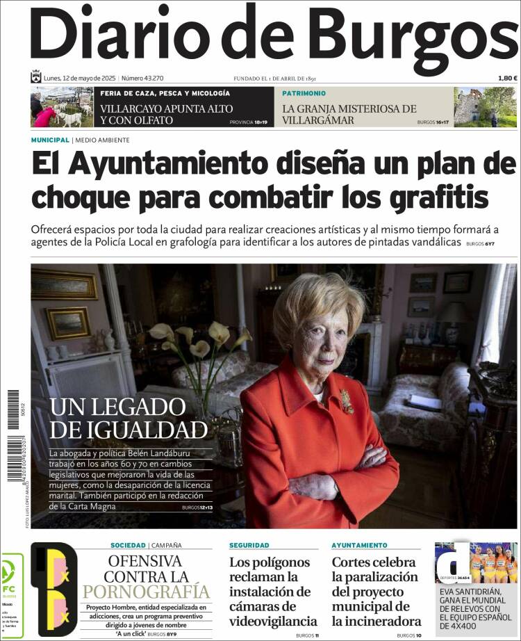 Portada de Diario de Burgos (España)