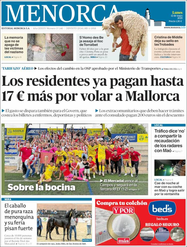 Portada de Menorca - Diario Insular (España)