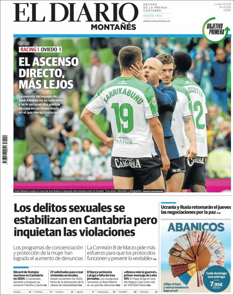 Portada de El Diario Montañés (España)