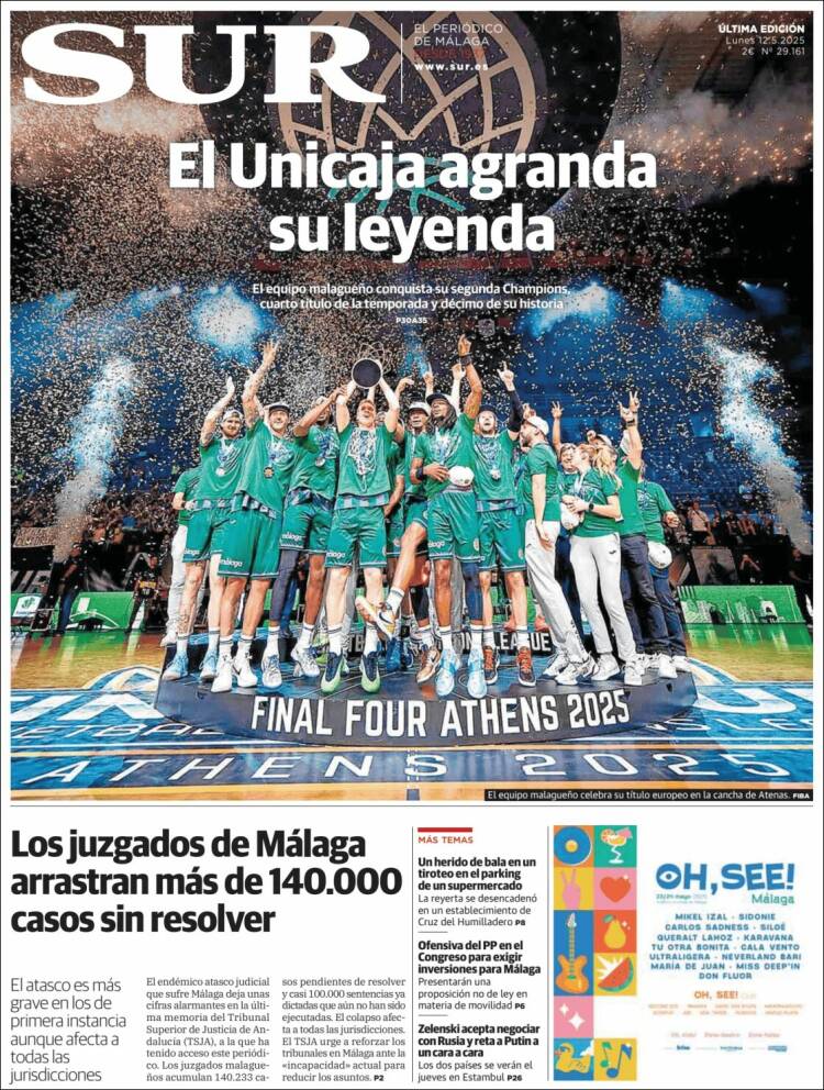 Portada de Diario el Sur (España)