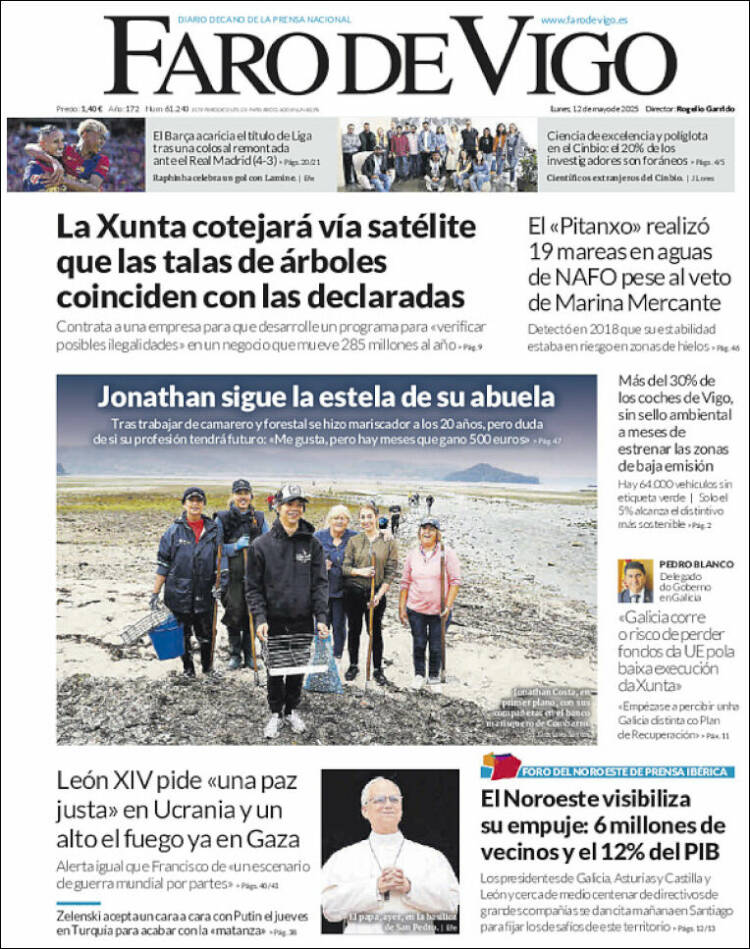 Portada de Faro de Vigo (España)
