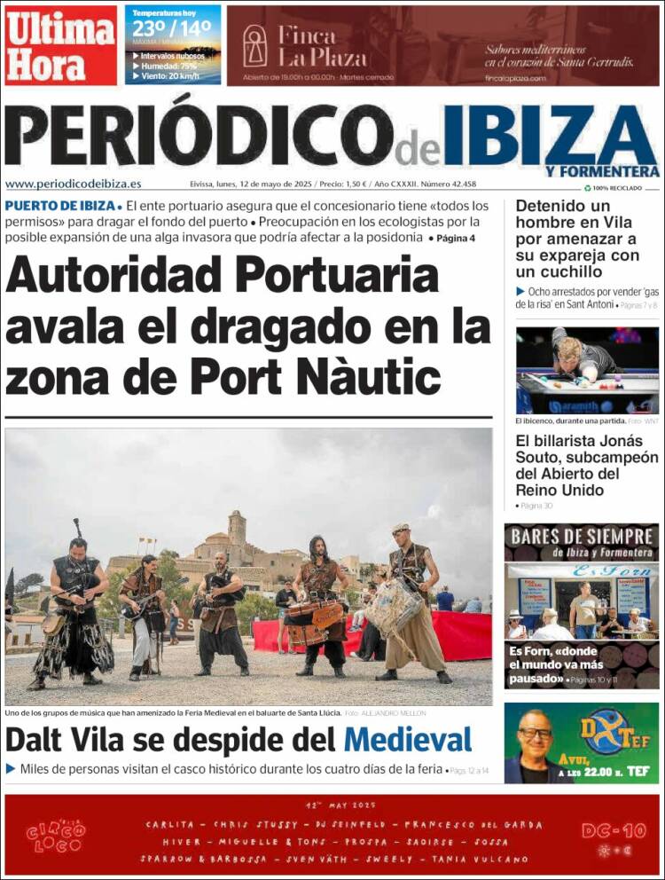 Portada de Periódico de Ibiza (España)