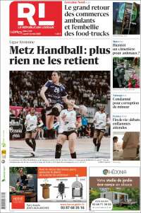 Portada de Le Republicain Lorrain (France)