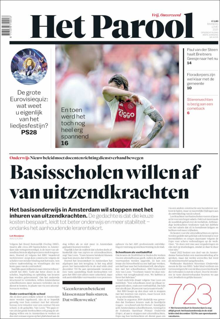 Portada de Het Parool (Pa&iacute;ses Bajos)