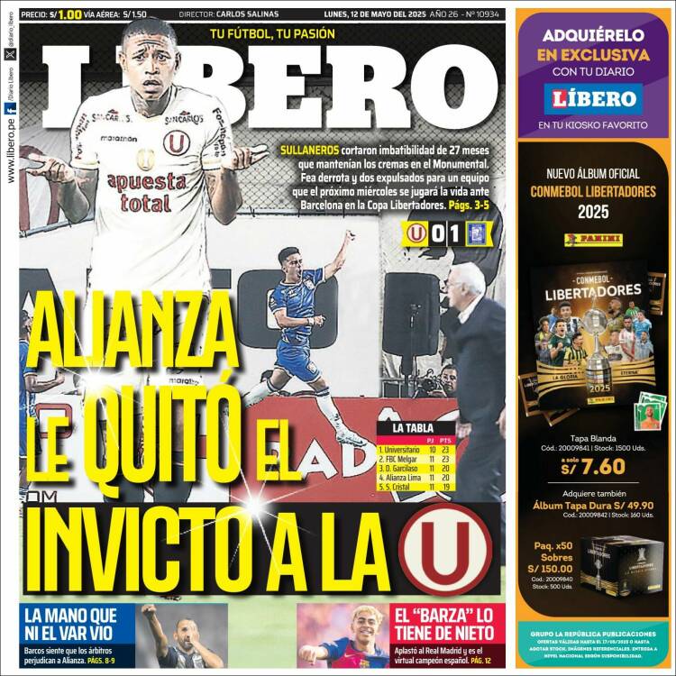 Portada de Líbero (Perú)