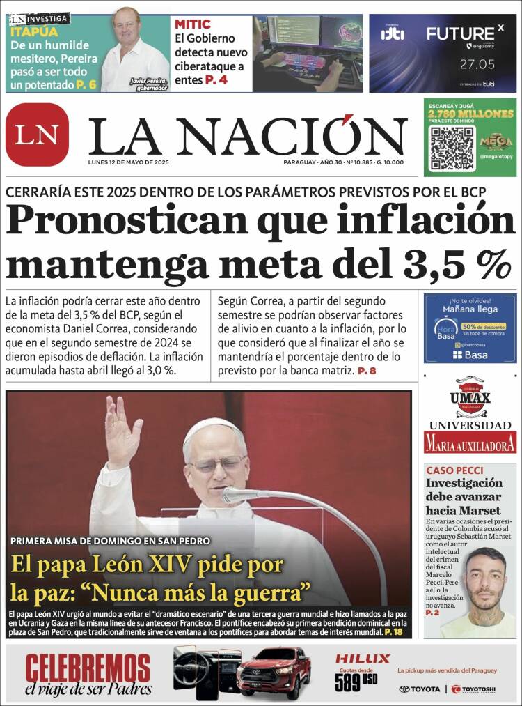 Portada de La Nación (Paraguay)