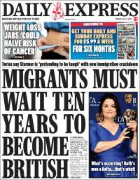 Portada de Daily Express (Reino Unido)