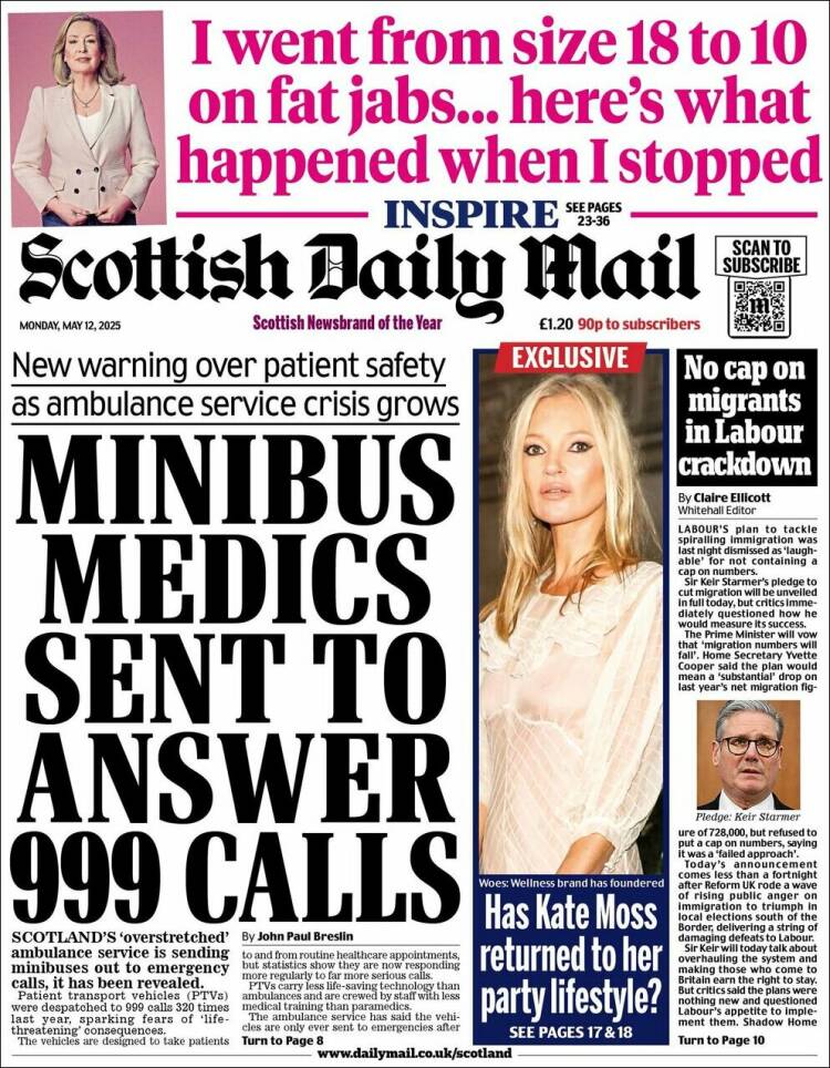 Portada de Scottish Daily Mail (Reino Unido)