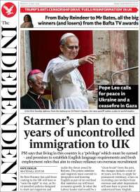 Portada de The Independent (United Kingdom)