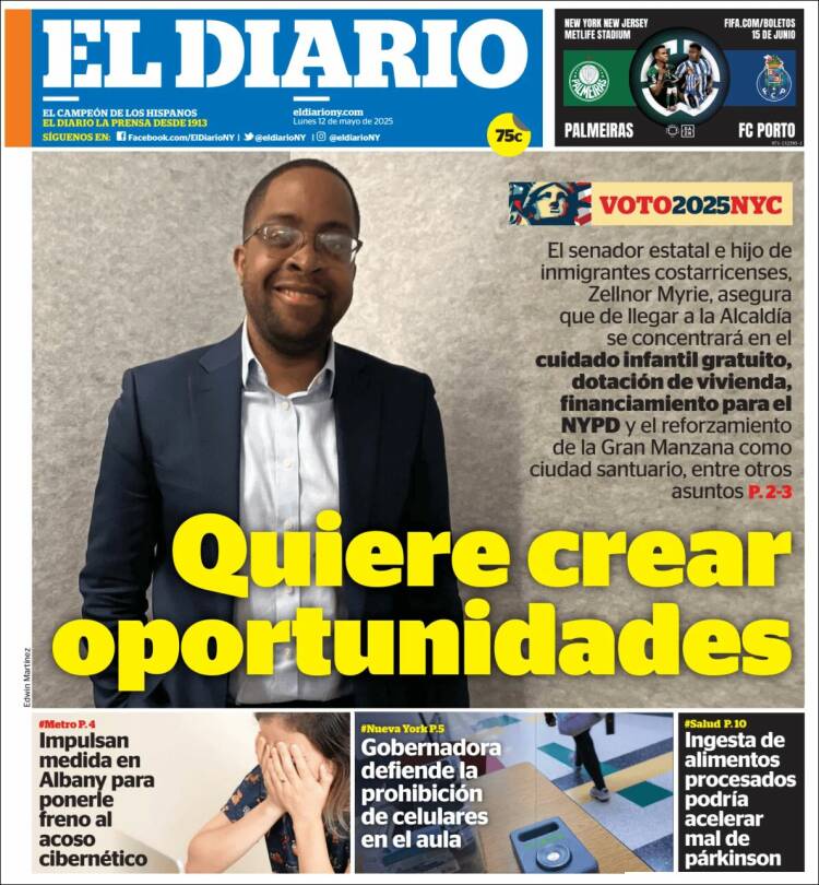 Portada de El Diario NY (USA)