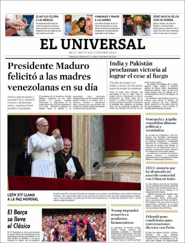 Portada de Universal (Venezuela)