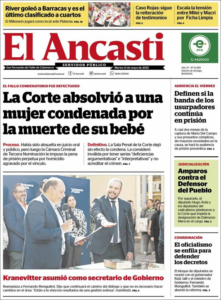 Portada de El Ancasti (Argentina)
