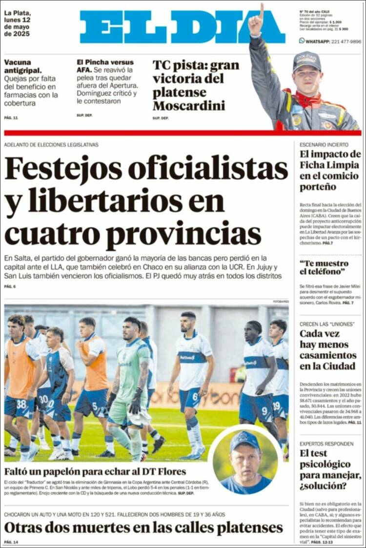 Portada de El Día de la Plata (Argentina)
