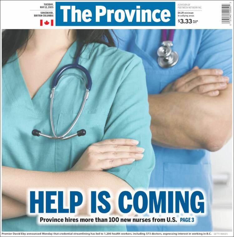 Portada de The Province (Canadá)