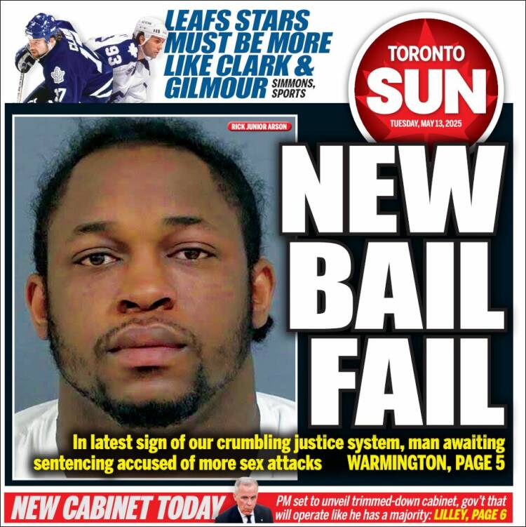 Portada de The Toronto Sun (Canadá)