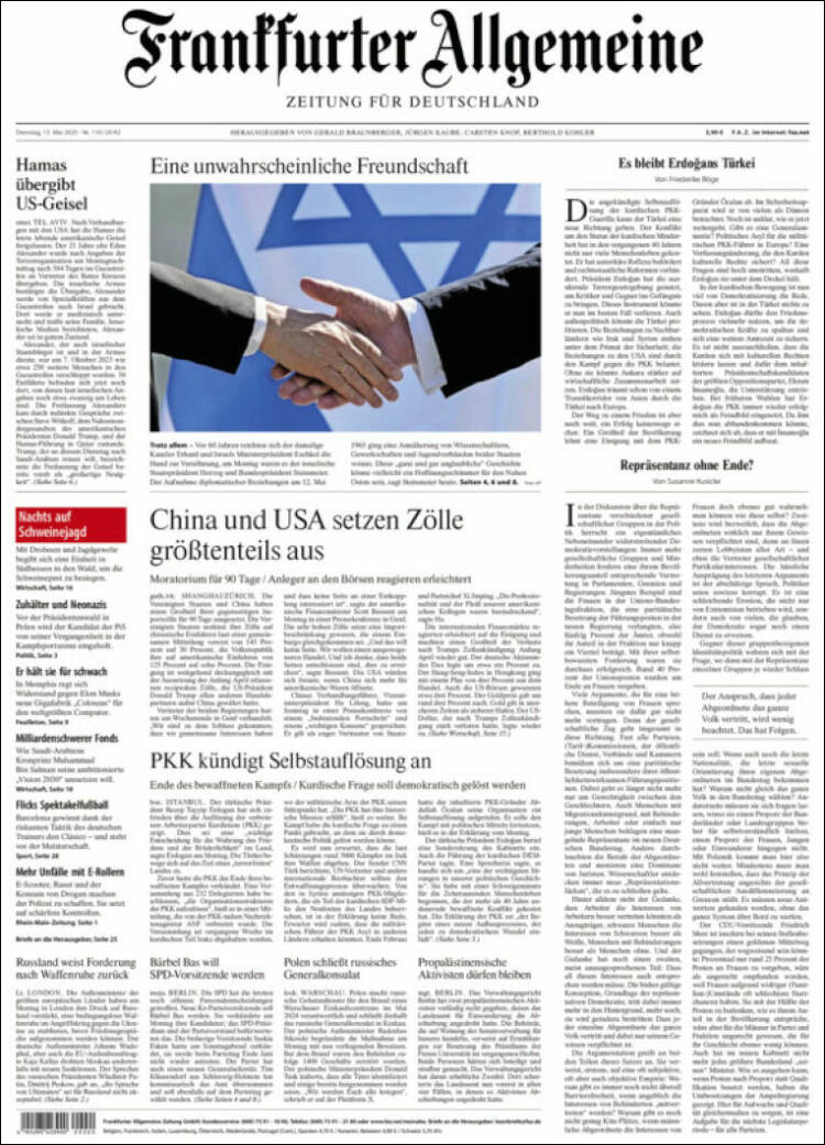 Portada de Frankfurter Allgemeine (Alemania)