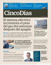 Portada de Cinco Días (España)