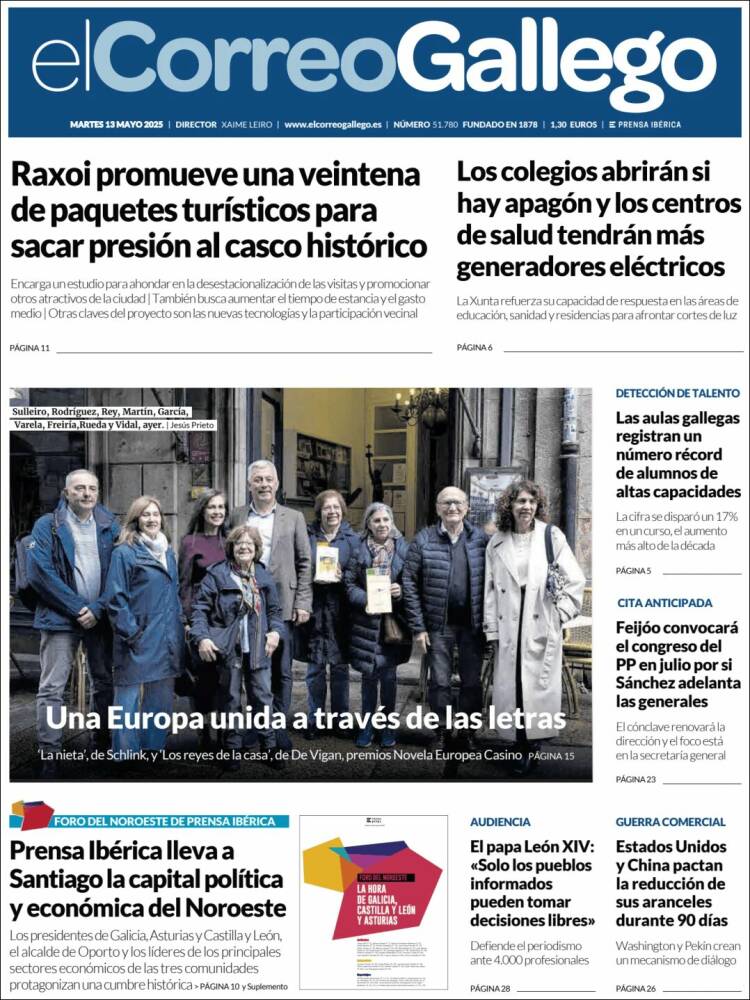 Portada de El Correo Gallego (España)