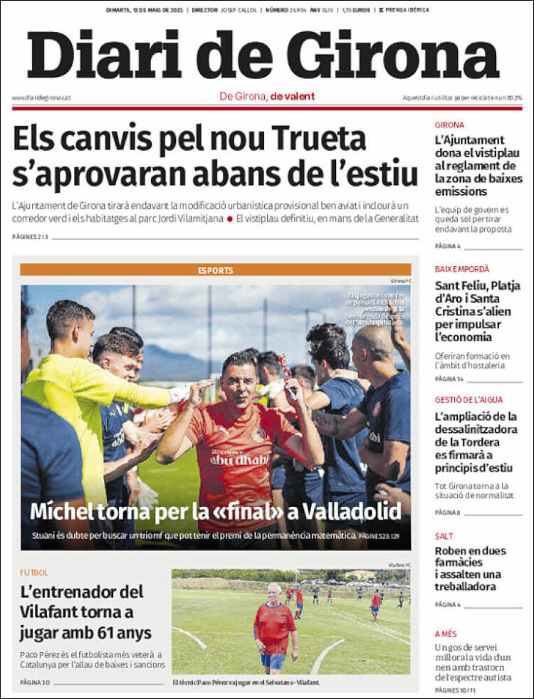 Portada de Diari de Girona (España)