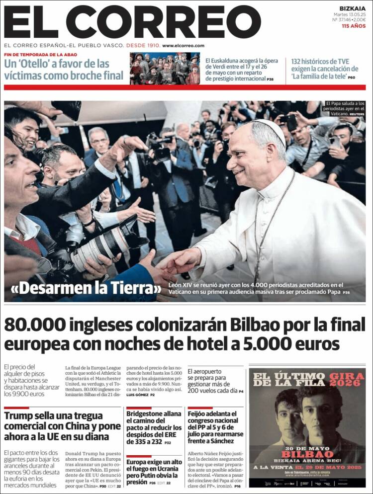 Portada de El Correo (España)