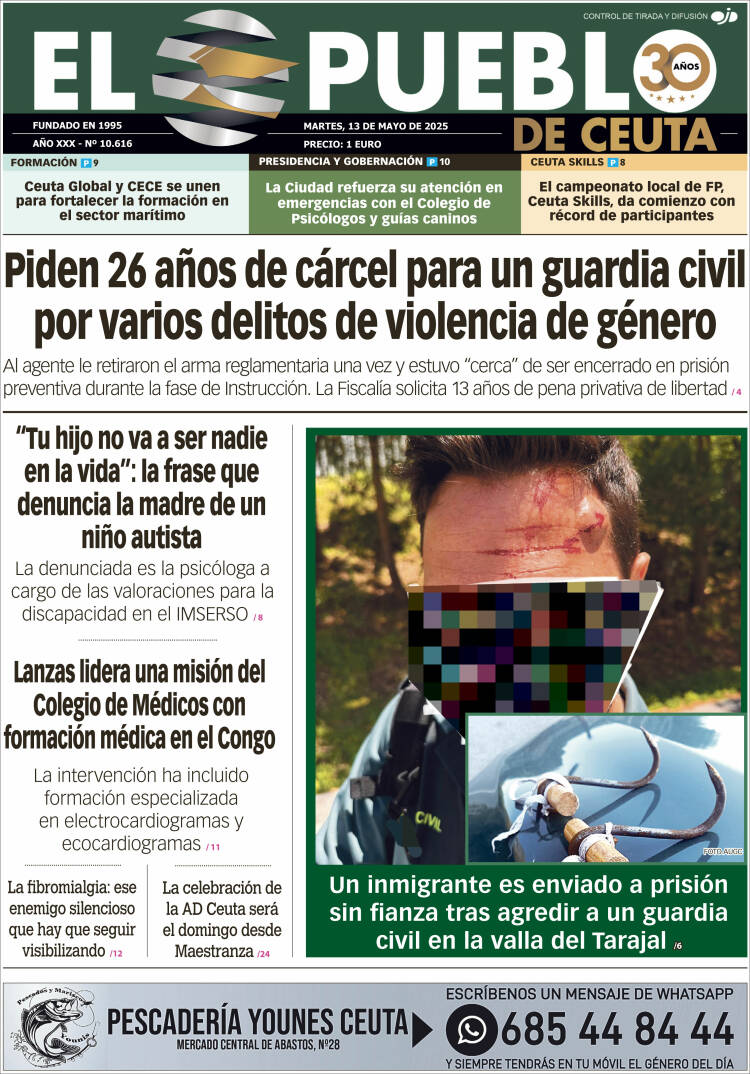 Portada de El Pueblo de Ceuta (España)