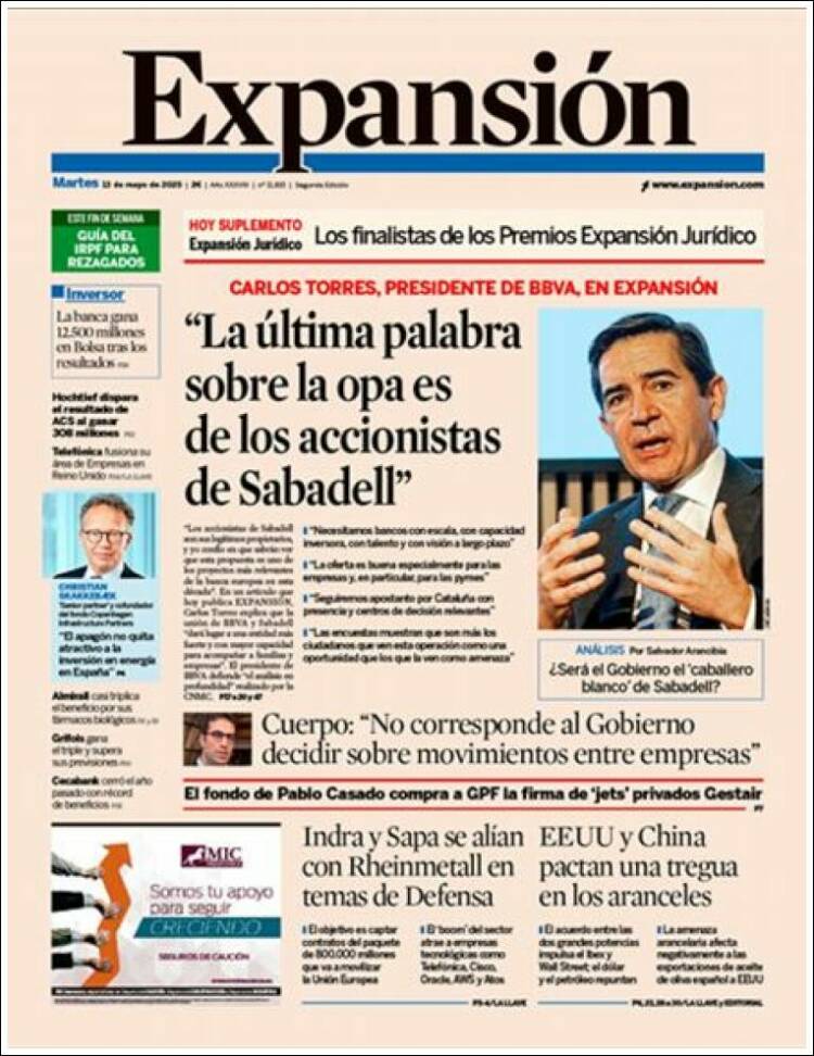 Portada de Expansión (España)