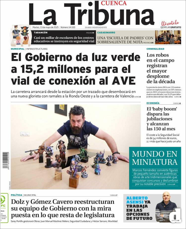 Portada de La Tribuna de Cuenca (Spain)