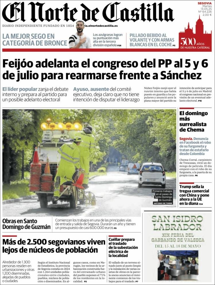 Portada de Norte de Castilla - Segovia (España)